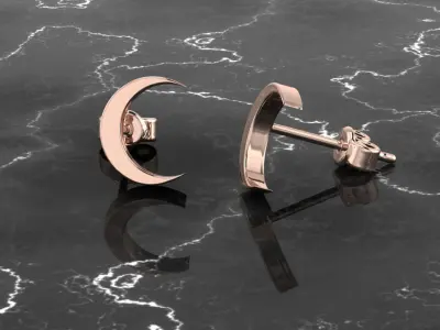 Jewelry Earring Crescent Shape 3D print model
