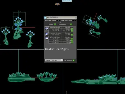 Pendant Earrings combo - 1174 3D print model