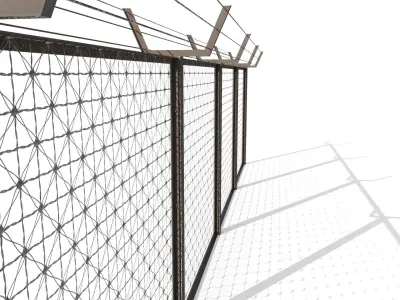 Low Poly Modular Fence 1 Low-poly 3D model