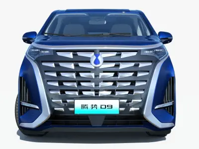 Denza D9 DM-i 2023 With interior TengShi auto Low-poly 3D model