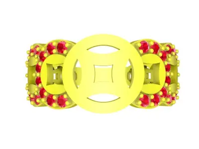 Luxury Symbol Openwork Gemstone Ring for Women 5172 3D print model