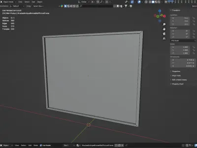 Brushed Antique Bronze Wall Picture Frame Low-poly 3D model