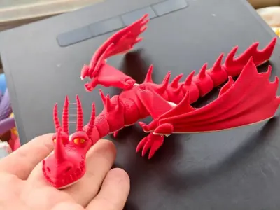  3d  articulated dragon model  3D print model