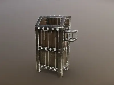 Desert Trash Bin Low-poly 3D model