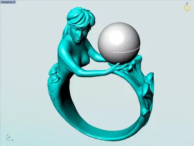 Mermaid Rings - Women ring 3D print model