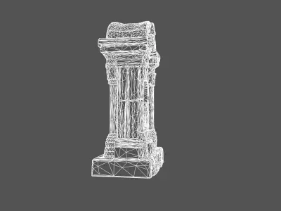 Ancient Temple Relic with Glowing Gemstone 3D model