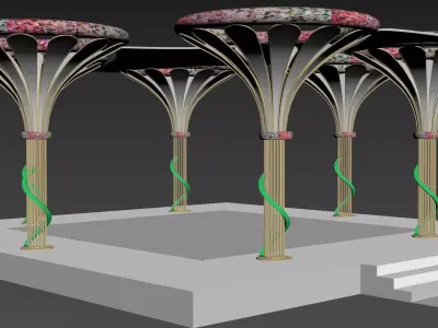 Wedding Decoration Tree Structure 3D model