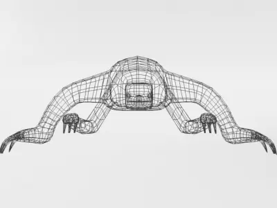 Sloth with claws Low-poly 3D model