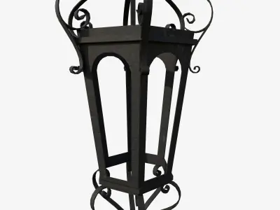 Wrought iron lantern 2 Low-poly 3D model