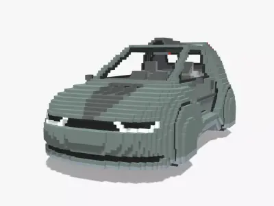 Voxel Sci-Fi Car Low-poly 3D model