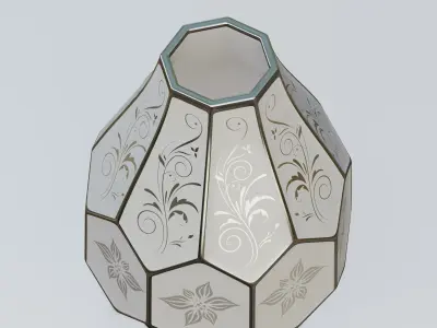 Vase29 glass lamp with floral design 3D model