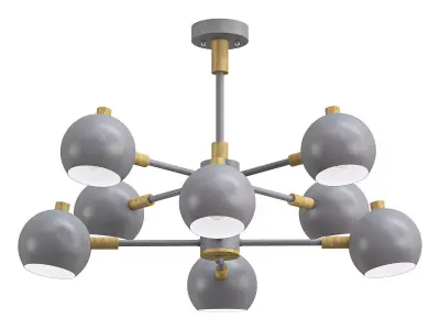 svenn chandelier with six lights gold 3D model