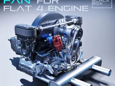 Rounded Fan set FOR FLAT 4 BASE ENGINE 1-24TH 3D print model