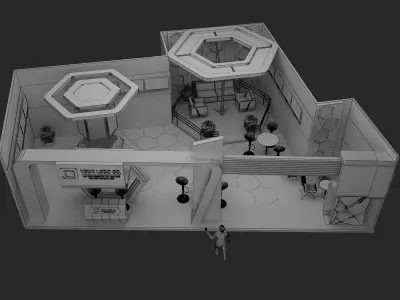 Booth Exhibition Stand a480a 3D model