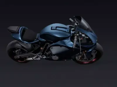 Elegant Sports Bike 3d model low poly Low-poly 3D model