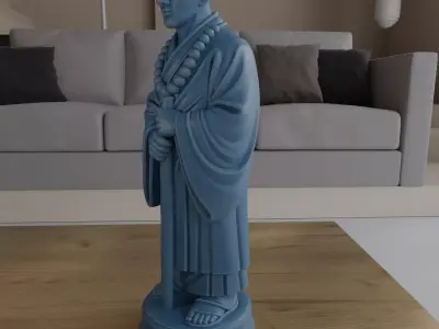 Samurai Minister Chess Piece 3D Model Made in Blender 3D print model