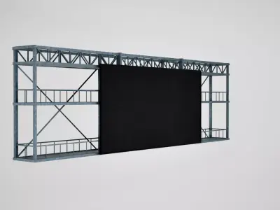 Scoreboard stadium led screen Low-poly 3D model