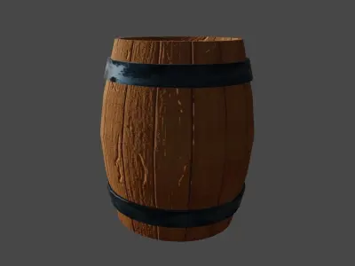 Barrel High poly - Unreal Engine - Barril Low-poly 3D model
