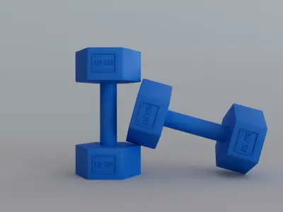 Dumbell 3d model and render setup Free 3D model