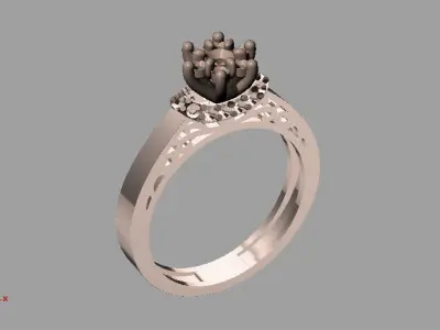 Engagement  ring  3D print model