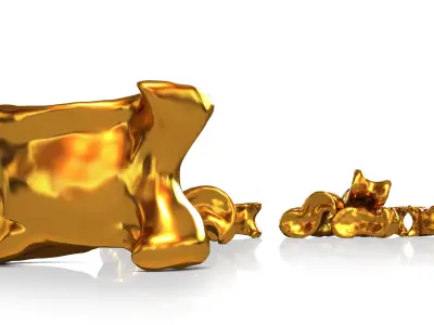 Golden Asyk - Sheep Foot Bone 3D model