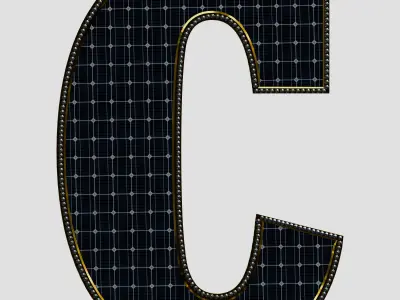 Solar Panel Letter - C 3D model