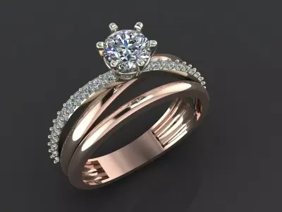 wedding ring 3D print model 7