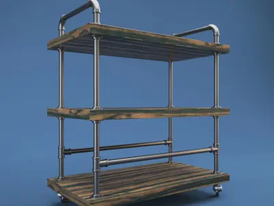 Modular 3D Bar cart 3D model
