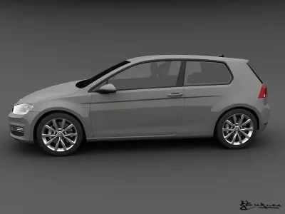 Volkswagen Golf 3 doors 2013 3D model
