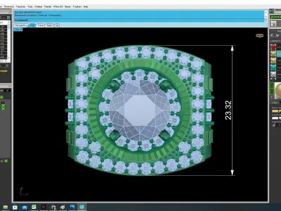 Luxury Emerald Halo Square Men Ring  3731 3D print model