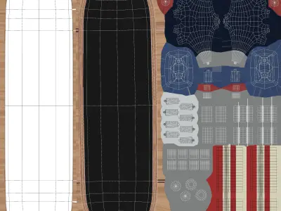 SkateBoard Low-poly 3D model 7