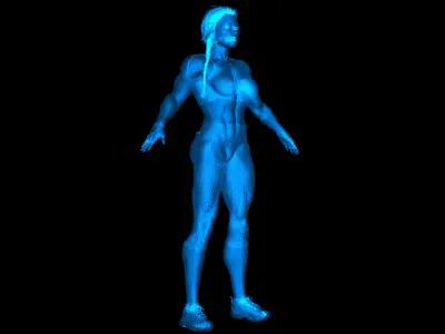 African American Fitness Trainer 3D model