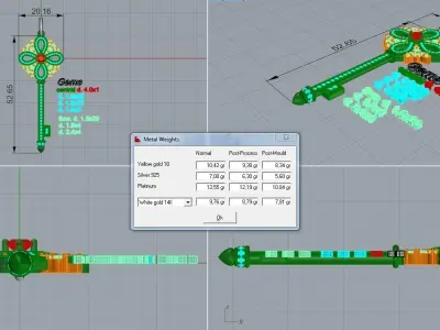 Pendant Keys with diamonds and other 3D print model