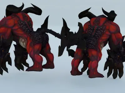 Fire Gorilla Monster 3D model