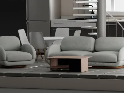 Apartment interior 3D model purchase
