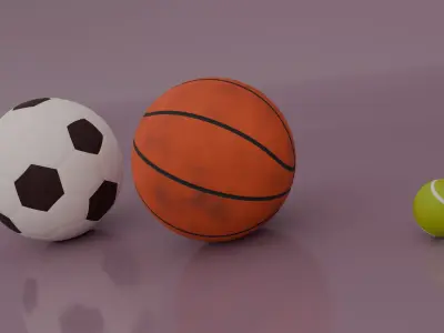 Basketball - Fotball - Tennisball Free 3D model