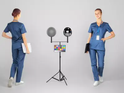 Young surgical nurse with a folder 105 Low-poly 3D model