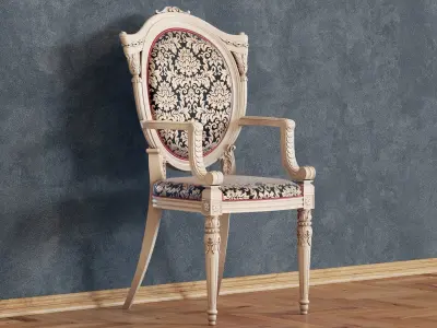 chair Baroque classic armchair furniture CNC printable 3D model