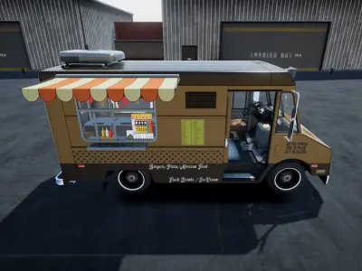 Food truck unity asset Low-poly 3D model