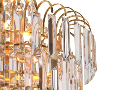 Luxury Crystal Pendant Lamp Chandelier Light Fixture 3D model