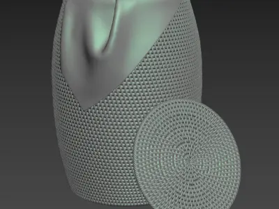 Artifacts Rattan End Table With Lid 3D model