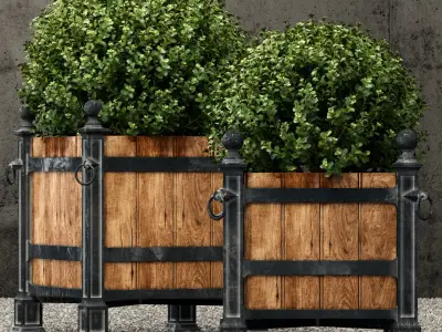 Restoration Hardware versailles wood panel planters 3D model