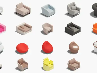 Furniture Casual Low-poly 3D model