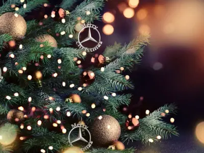 Mercedes Benz Merry Christmas 3d print car badge 3D print model