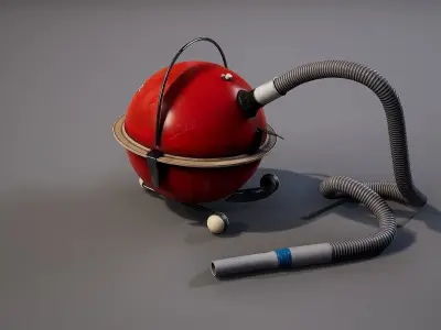 Old Vacuum cleaner Low-poly 3D model