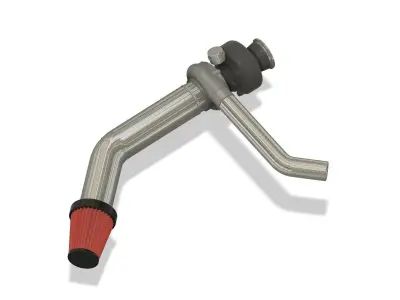 3d printable turbocharger with KN filter and hoses 3D print model