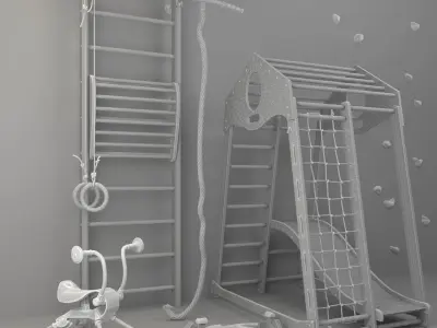 A set of sports equipment 2 3D model