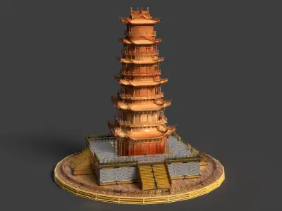 Chinese ancient tower  3D model