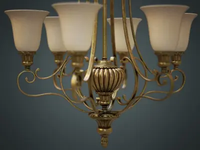 Classic Chandelier 02 - Game Ready Low-poly 3D model
