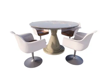 Aesthetic Fine Dining Restaurant dining tables Low-poly 3D model